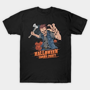 Pumpkin zombie halloween killer Halloween Costumes Gift T-Shirt